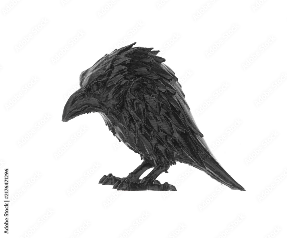 Obraz premium Halloween black raven isolated on white background