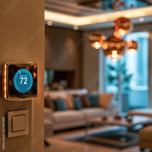 Thermostat adjusts temperature with occupancy sensing feature