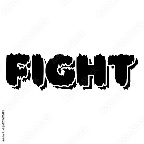 Canvas Print Fight drippy word lettering