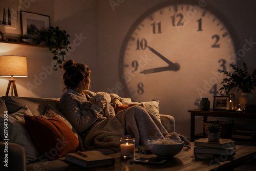 Sunday Scaries with Looming Clock Shadow and Anxiety About the Coming Workweek