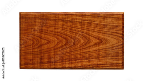 Foto Rich brown wood plank with prominent grain patterns, isolated on transparent bac