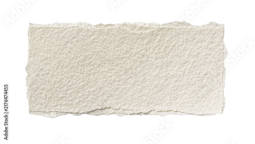 Canvastavla Rough textured beige paper strip with torn edges, isolated on transparent backgr