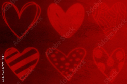 Red hearts for Valentine's day isolated on white.