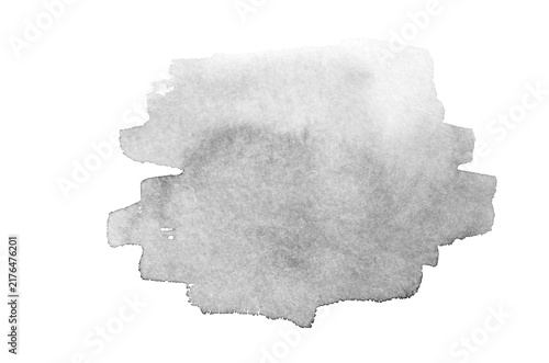 Abstract grey watercolor isolated on a white