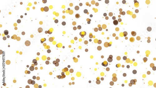 Golden Bokeh Lights Effect with Glowing Particles Isolated on Transparent Background