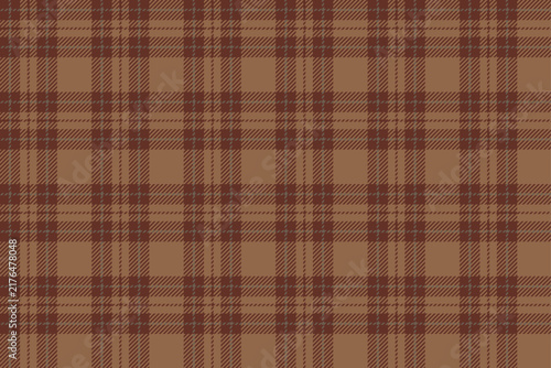 Seamless autumn fall plaid pattern in light brown and reddish brown for farmhouse tablecloth