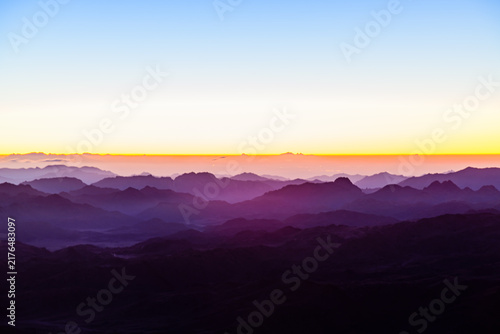 Quadro su tela Sunrise at the mount Sinai. Sinai peninsula, Egypt