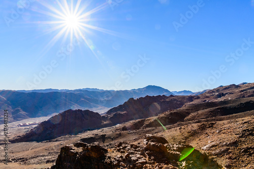 Obraz na plátne Sunrise at the mount Sinai. Sinai peninsula, Egypt