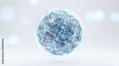 Abstract Glowing Network Sphere