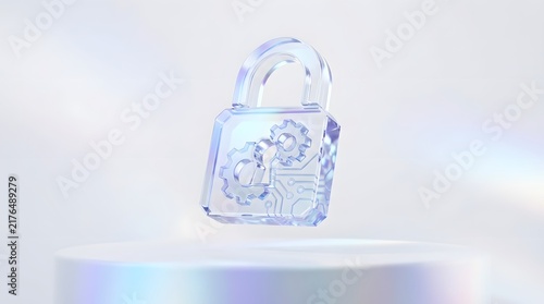 Digital Cybersecurity Padlock Concept