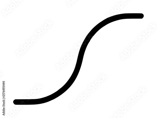 Foto Hand-traced vector icon illustrating a sigmoidal learning curve with smooth blac