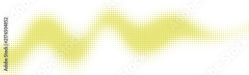 Abstract yellow halftone wave pattern made of soft dots on a simple design background isolated on transparent background, Vector