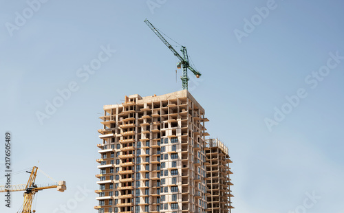 Rapid urban development and skyscraper construction concept
