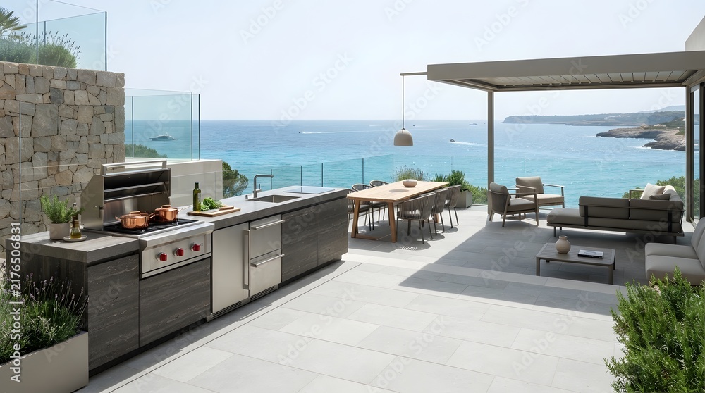 Fototapeta premium Outdoor Kitchen Luxury Terrace