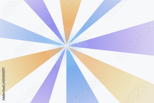 Abstract sunburst background with soft blue and pastel orange radial rays