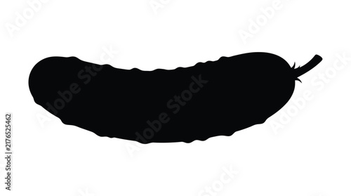 Bild auf Leinwand Cucumber silhouette against a white background cucumis