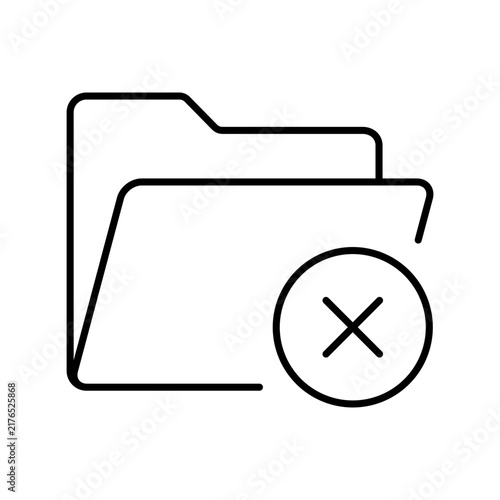 Reject Folder Line editable stroke Icon