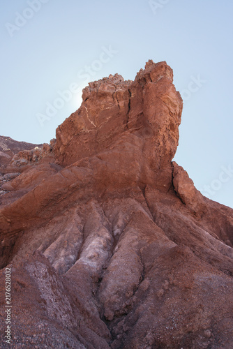 Cuadro en lienzo Atacama desert landscape featuring dramatic red rock formations and geological e