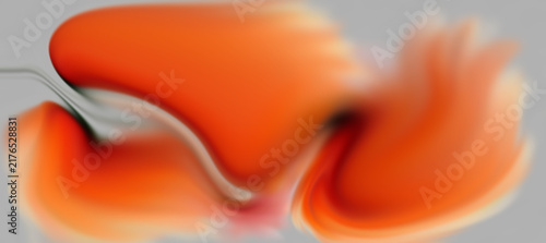 Fotografía Abstract fluid shapes with vibrant orange gradients on a grey background