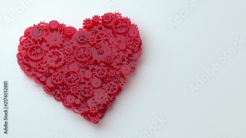 Red Heart Gears Backgroud