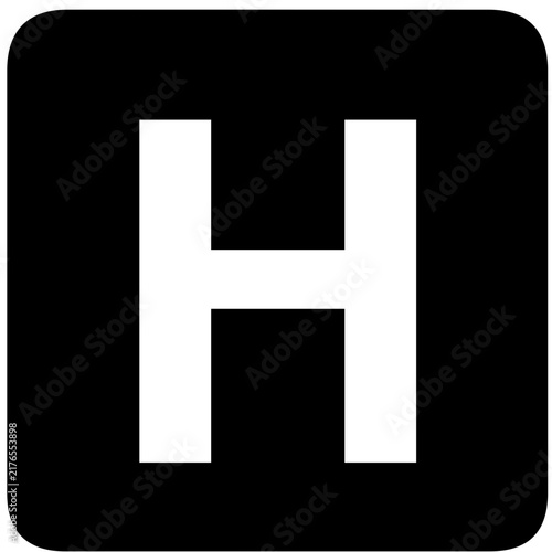 Hospital Letter H Sign Icon, Wayfinding Vector Symbol