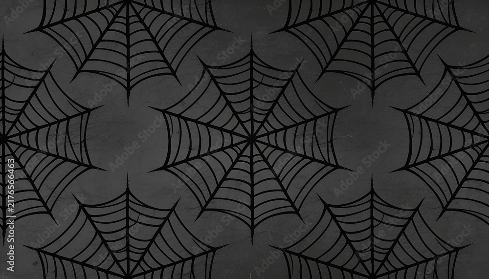 Spider web seamless pattern dark gothic background halloween cobweb vector illustration black abstract texture spooky surface element vintage backdrop creepy net wall paper graphic design print.