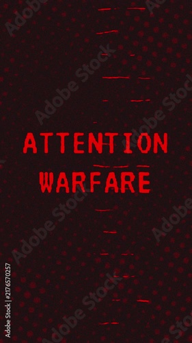 Attention Warfare text - Red Effect Glitch
