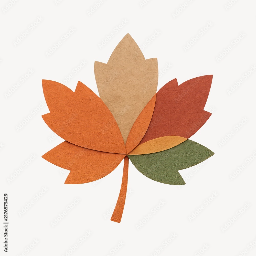Fototapeta premium Colorful autumn leaf illustration.