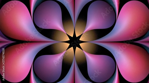 Obraz na płótnie symmetrical psychedelic floral pattern with glowing central star