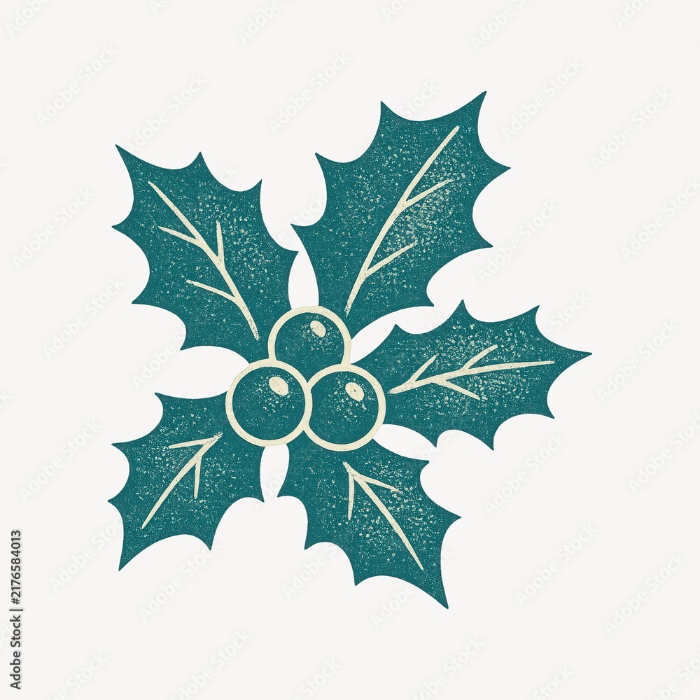 Obraz premium Vintage holly berry illustration