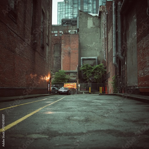 Urban Alleyway Scene - A Glimpse of City Life.