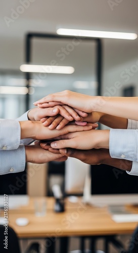 Teamwork and Collaboration - Hands Stacked Together in Unity.