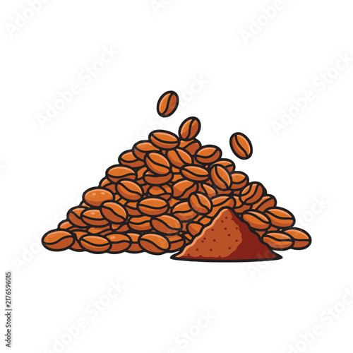 coffee beans isolated on white