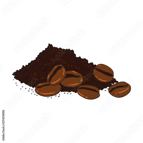 coffee beans isolated on white