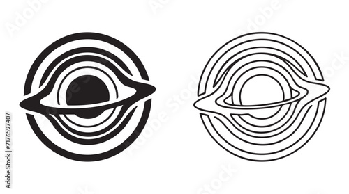 Фотография black hole vector icon set, cosmic illustration