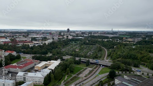 Aerial Drone View of Helsinki Opera House, Finland