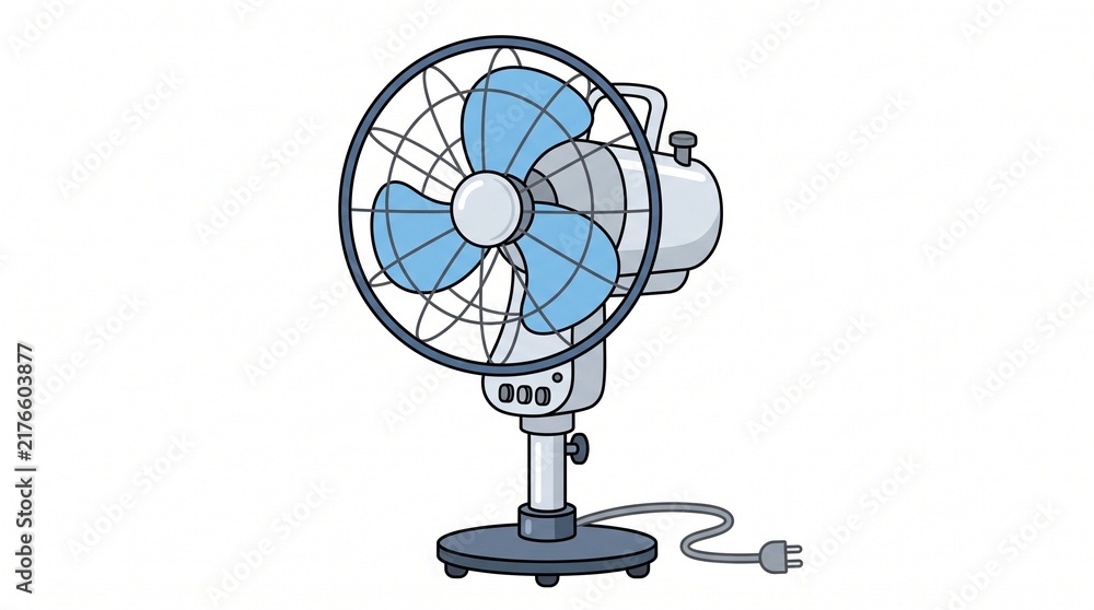 Obraz premium Electric Fan 2D Vector Illustration