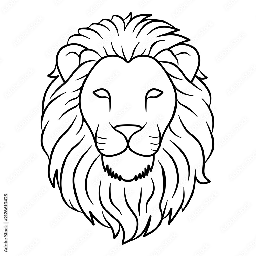 Obraz premium lion head vector illustration