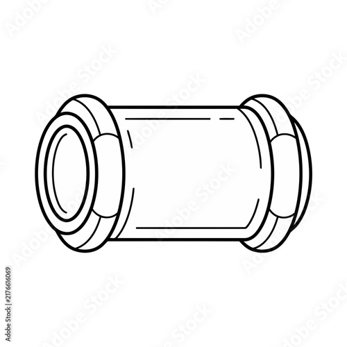 Line drawing of a cylindrical object with end caps