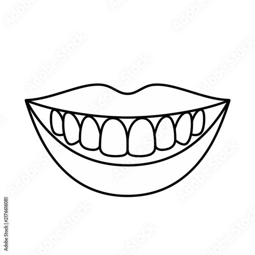 Line Art Mouth and Teeth