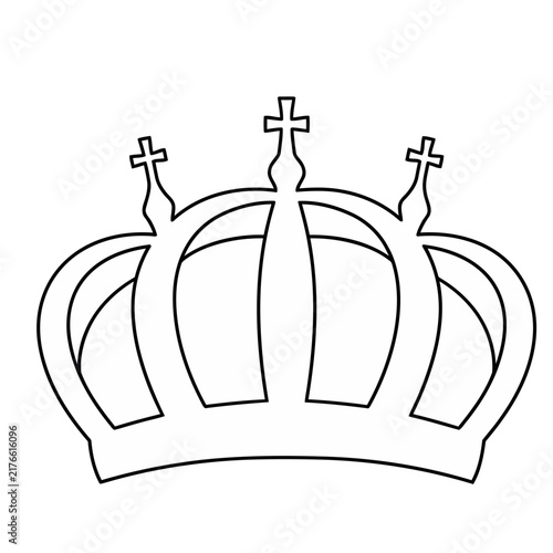 Outline of a crown with three crosses