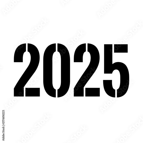 Year 2025 Stencil Text