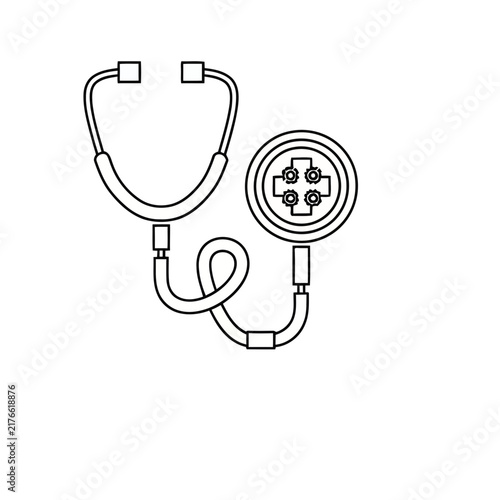 Stethoscope and Medical Symbol Icon