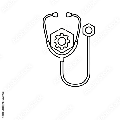 Stethoscope and Gear Icon