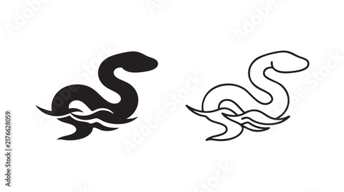 Fotografía anaconda vector icon, snake illustration, wildlife design