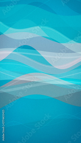 Картината върху платно Bright turquoise wavy surfaces with delicate white contour lines create an invigorating abstract backdrop, great for travel branding, sports apps, and innovation