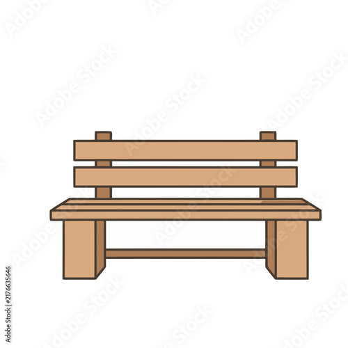 Simple wooden bench illustration
