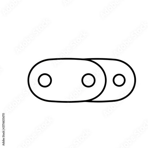 Two interlocking oval shapes with circles