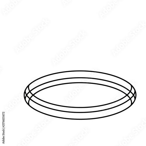 Three concentric ellipses outline