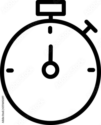 Foto Stopwatch Timer and Chronometer Outline Line Icon for Sports and Measurement